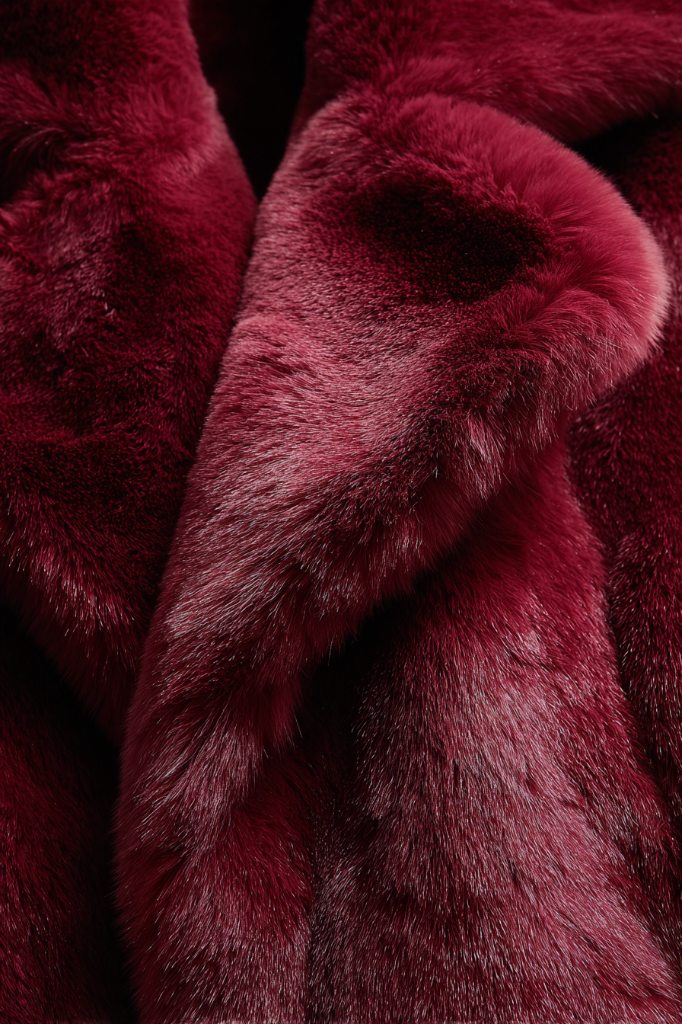 Wine Red Luxe Faux Fur Jacket