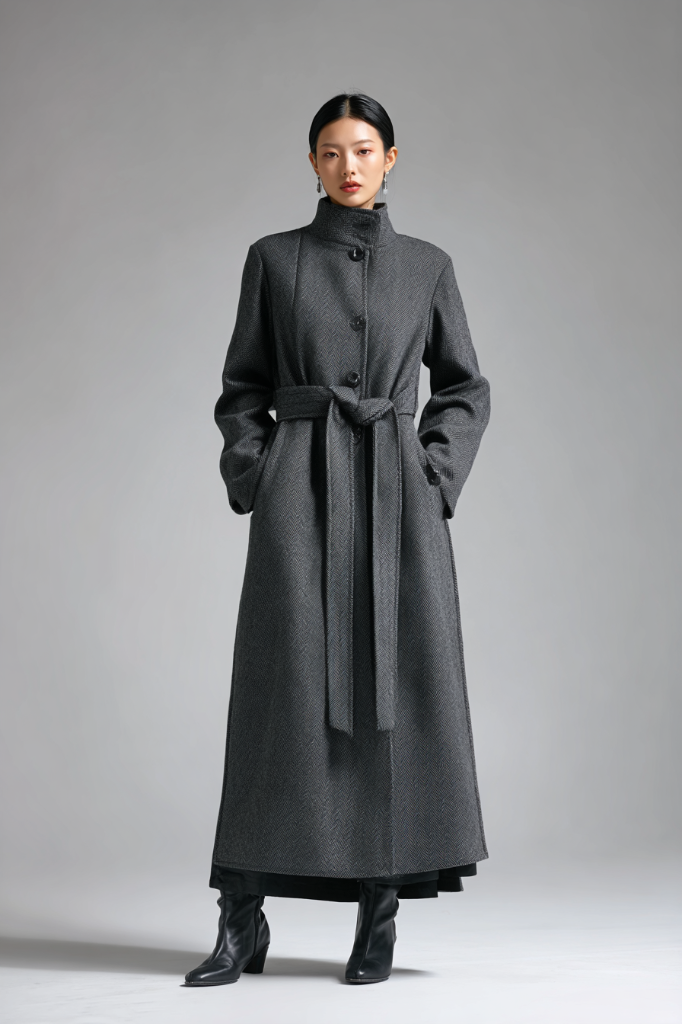 Timeless Grey Tailored Overcoat