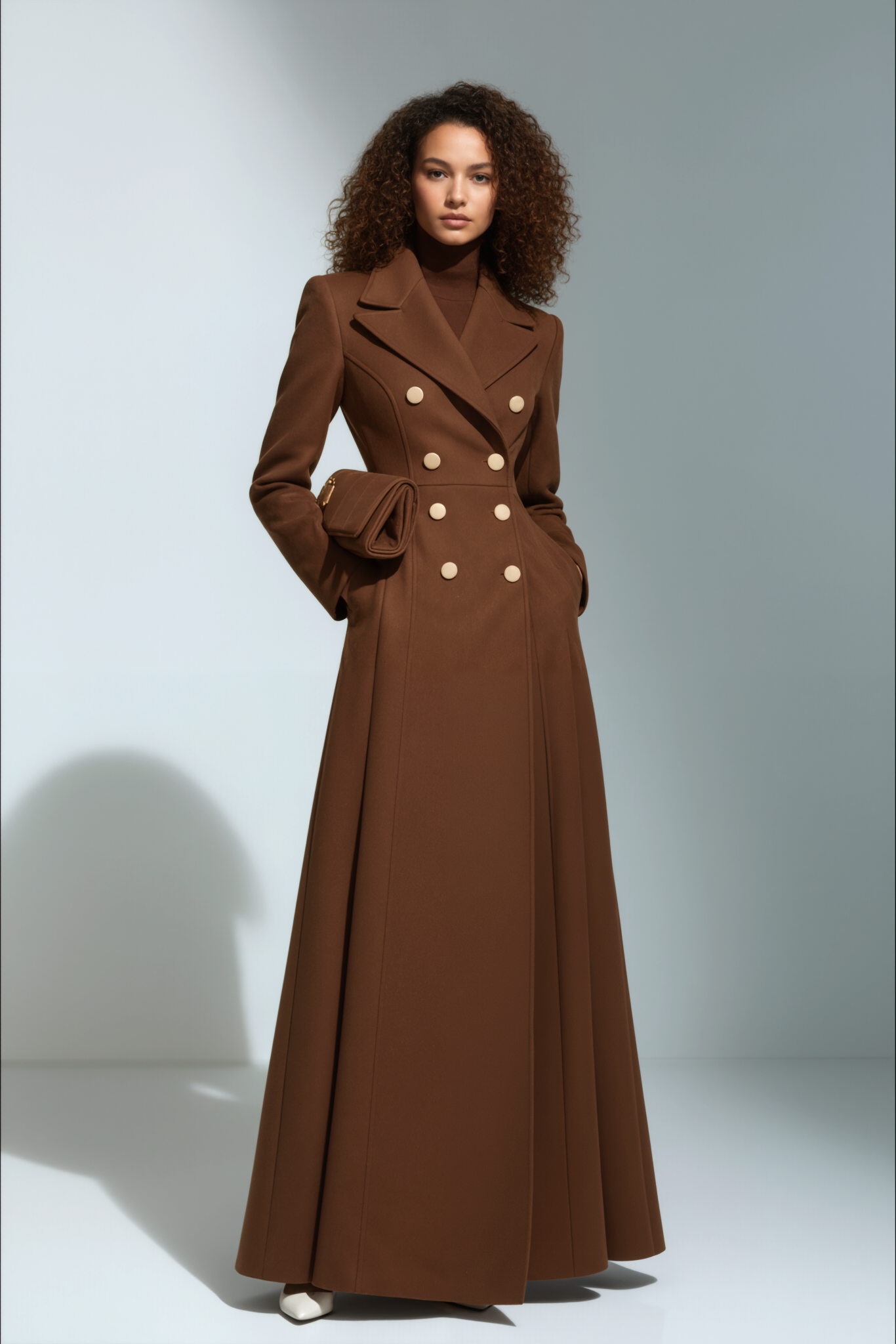 Chestnut Longline Elegant Overcoat