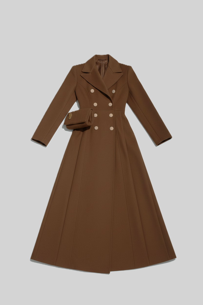 Chestnut Longline Elegant Overcoat