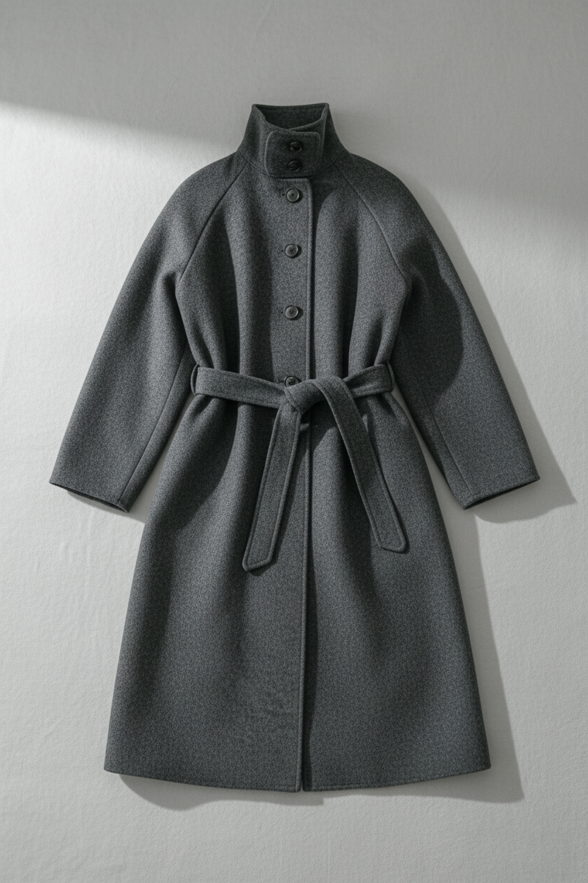 Storm Grey Chic Winter Overcoat