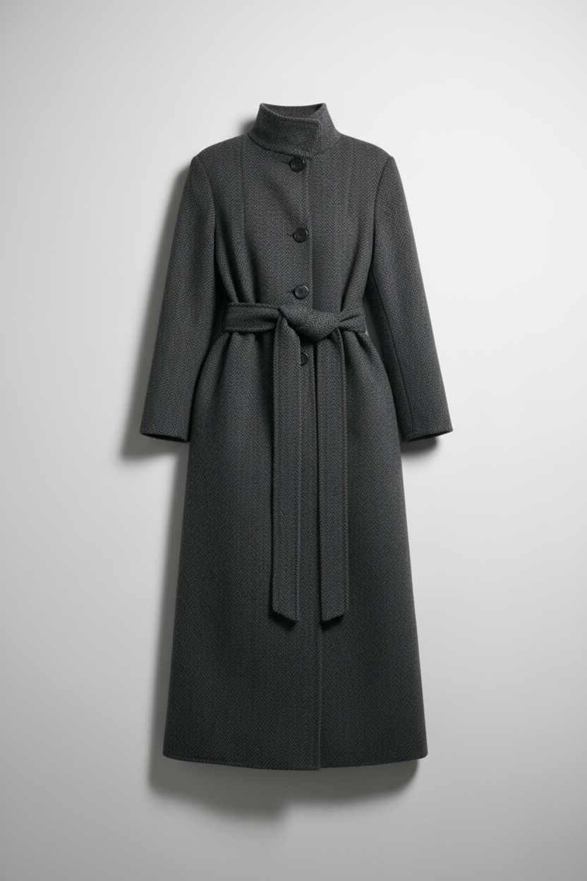 Timeless Grey Tailored Overcoat