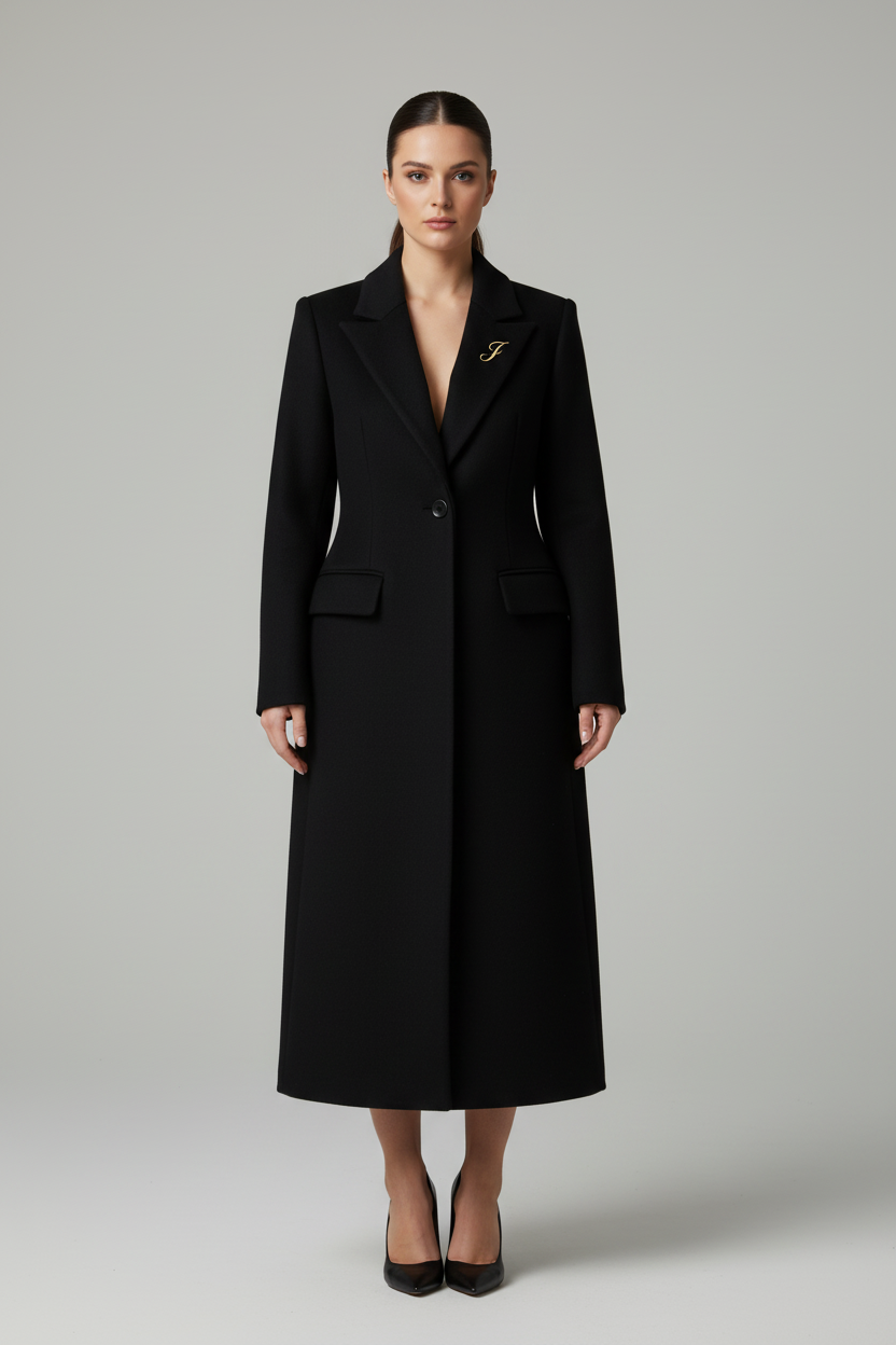 Minimalist Storm Black Winter Coat